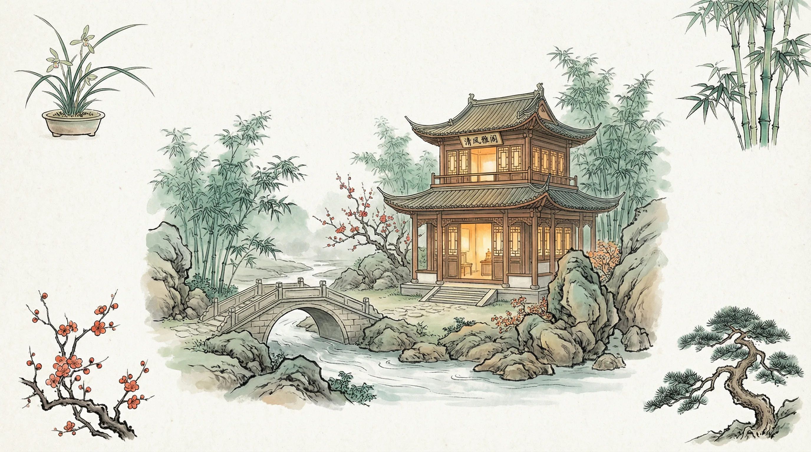ky棋牌清风雅阁VIP特权园林场景